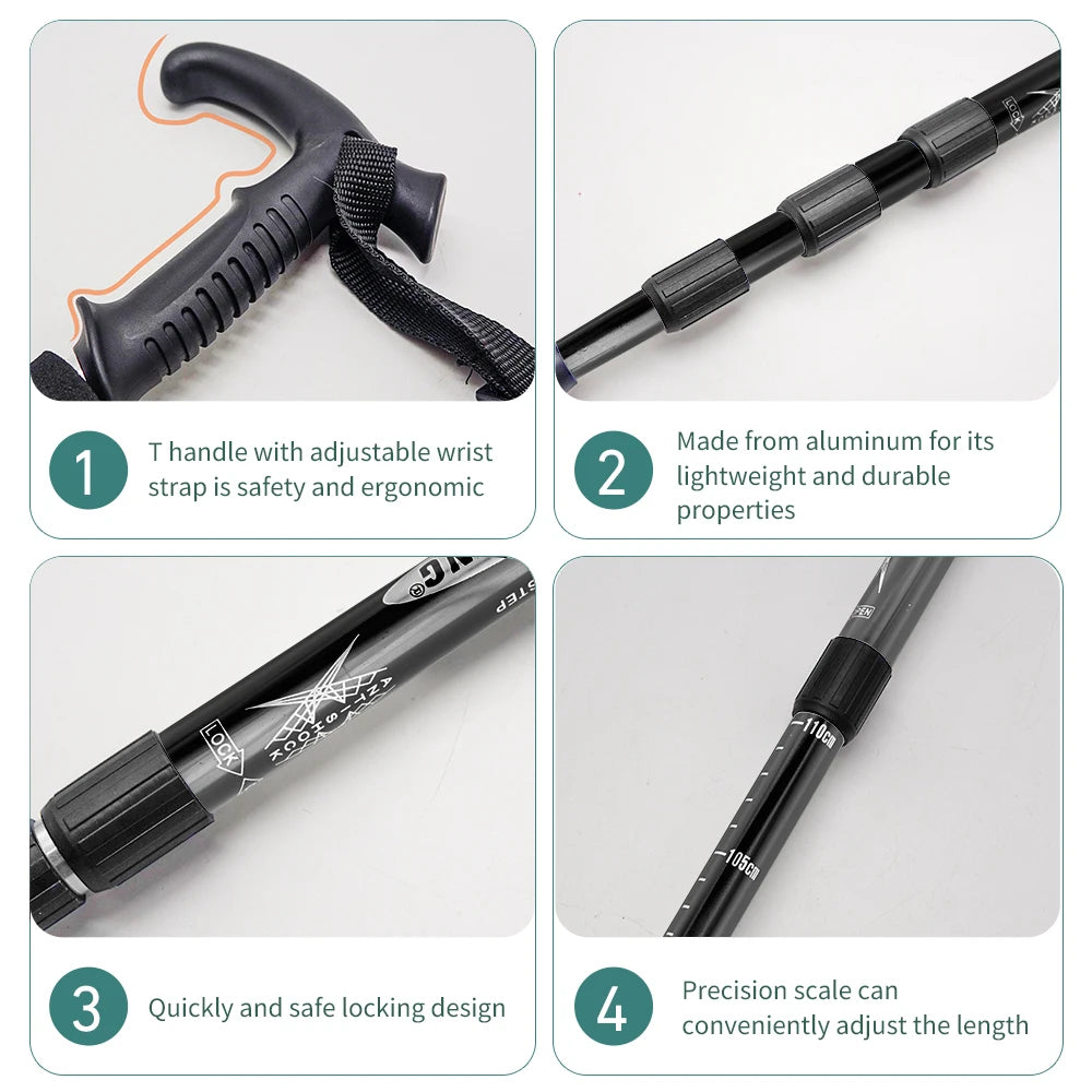 Telescopic 4-Section Trekking Pole